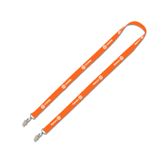 3/4" Dye Sublimated Double Bulldog Clip Lanyard